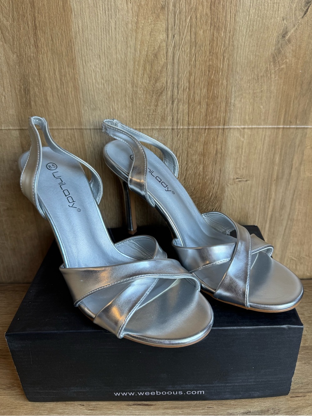 Silver Slingback High Heel size 8.5